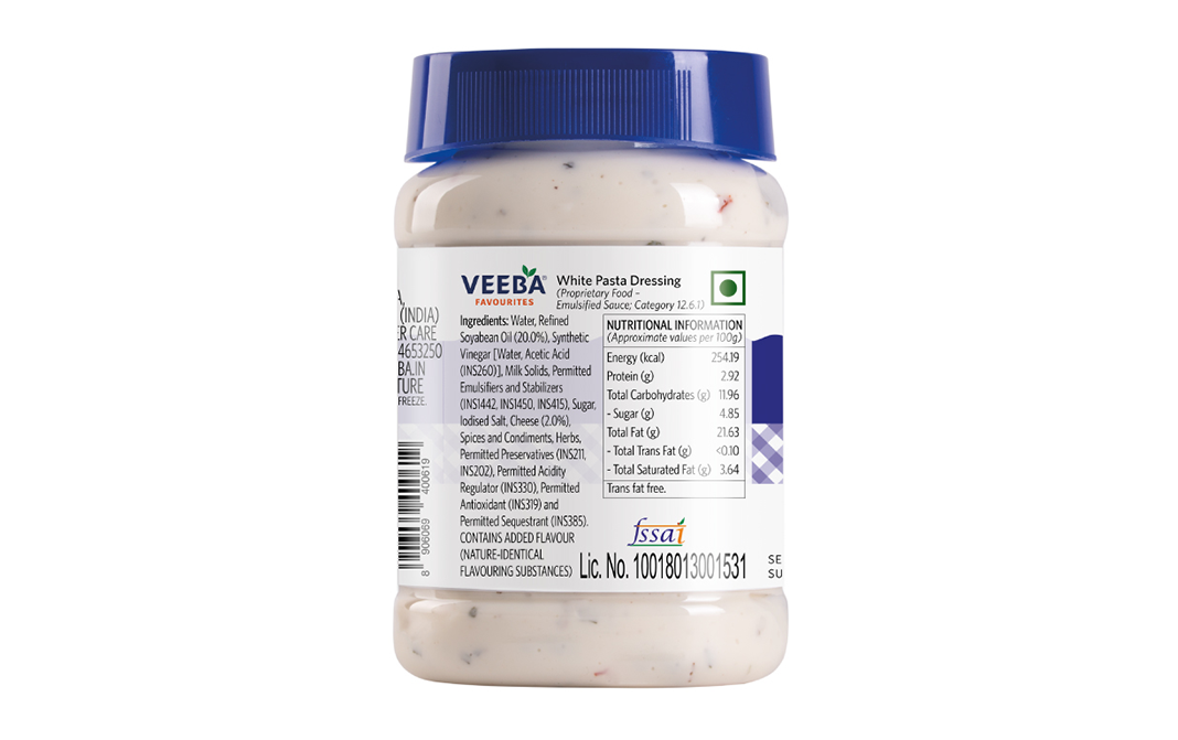 Veeba White Pasta Dressing   Plastic Jar  285 grams